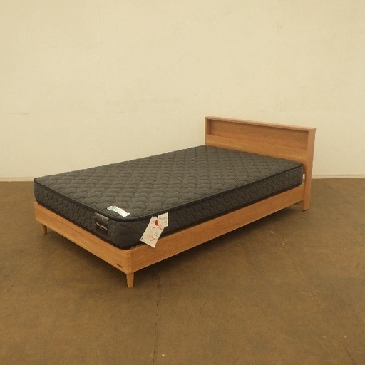 【6/30まで特価!!】≪引取り限定≫セミダブルベッドフレーム マットレス付き 80001308