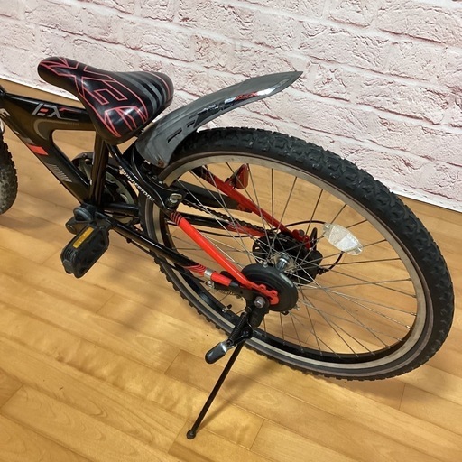 【小学生用】整備済中古自転車 ブリヂストン 24型エクスプレスJr 身長122cm程度から 黒赤色 <自転車のオオムラ 静岡店>