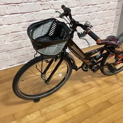 【小学生用】整備済中古自転車 ブリヂストン 24型エクスプレスJr 身長122cm程度から 黒赤色 <自転車のオオムラ 静岡店>の画像
