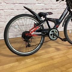 【小学生用】整備済中古自転車 ブリヂストン 24型エクスプレスJr 身長122cm程度から 黒赤色 <自転車のオオムラ 静岡店>の画像