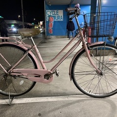 【完売御礼】【大人用】整備済 丸石 27型自動点灯 プリンク 中古自転車 婦人車 ピンク色 <自転車のオオムラ 静岡店>の画像