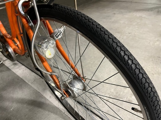 【大人用】整備済中古自転車 サイモト 26型ハシゴ型ルーシャス オレンジ色 <自転車のオオムラ 静岡店>