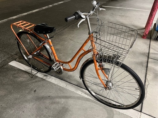 【大人用】整備済中古自転車 サイモト 26型ハシゴ型ルーシャス オレンジ色 <自転車のオオムラ 静岡店>