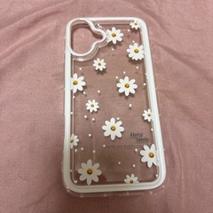 デイジー柄iPhone16プラス用ケース