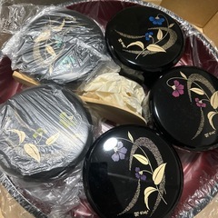 【未使用 箱入】桂由美 DX渕太盆付飯切汁椀セット 5客揃い すみれの画像