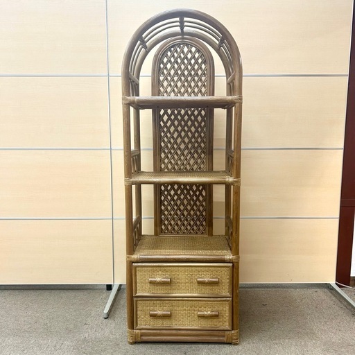 レトロ　ラタンラック　棚　チェスト　飾り棚　引き出し
