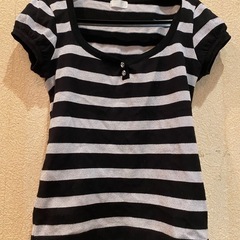 VIGNY ビニーサマーニットラインストーンボーダーラメカットソー半袖 女性用レディースタイトスリムフィットの画像