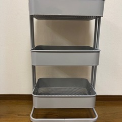 蓋付き3段ラック/グレーの画像
