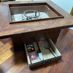 囲炉裏テーブル　火鉢 囲炉裏テーブル 長火鉢
