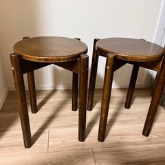 丸椅子　2個セット　茶色