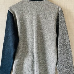 【春秋】THE SHOP TKグレーとネイビーのショールカーディガン　Lサイズの画像
