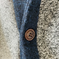 【春秋】THE SHOP TKグレーとネイビーのショールカーディガン　Lサイズの画像