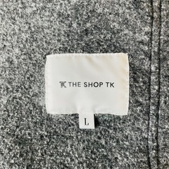 【春秋】THE SHOP TKグレーとネイビーのショールカーディガン　Lサイズの画像
