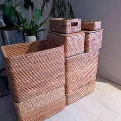 無印　ラタン　セット