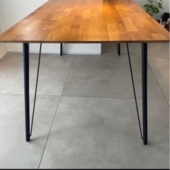 ✨美品✨ダイニングテーブル140㌢アイアン 4人掛け【椅子2席付】 の画像