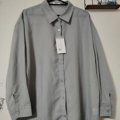 COLZA　シフォン風ブラウス　グレーLの画像