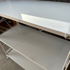 キッチンラック 白 2点セット　キッチンデスクの画像