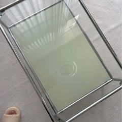 【韓国家具・値下げ交渉可能】O'gre 2段 モジュール ガラス ローテーブルの画像