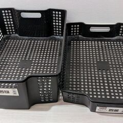 seriaの収納バスケット（黒）2つセットの画像