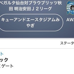 ベガルタ仙台チケット　4/5秋田戦ペア