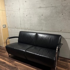 本革　レザーソファ　ブラックの画像