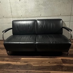 本革　レザーソファ　ブラック