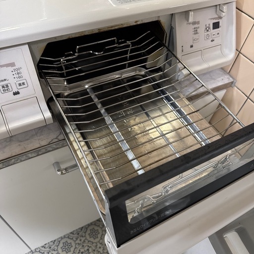 ガステーブル　都市ガス　左強火力　グリル両面焼き