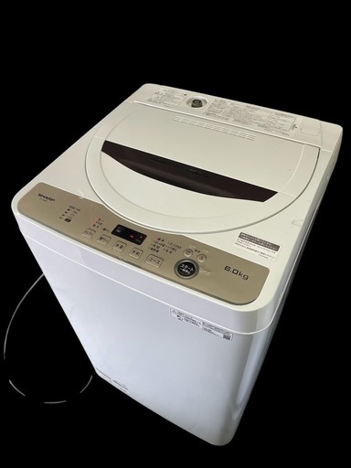 シャープ　全自動電気洗濯機　ES-GE6F-T　2021年製　SHARP