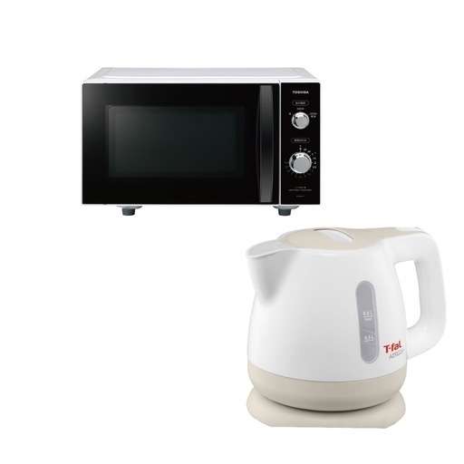 【セット値下げ 】ティファール0.8L＋単機能電子レンジ17L