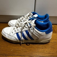 アディダス　スニーカー　青白　24.5cm