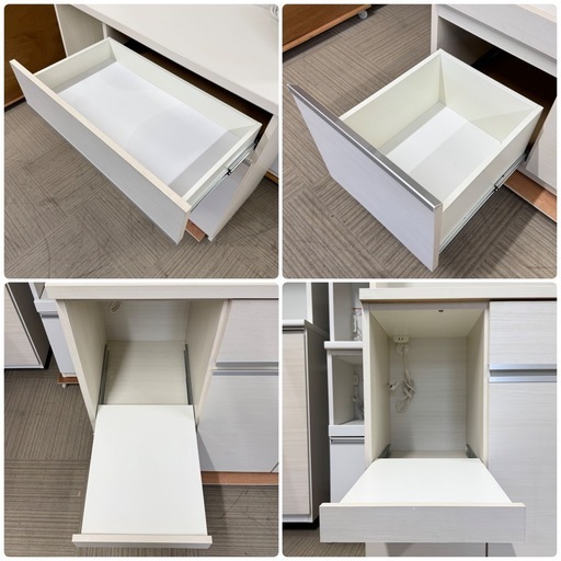 【超美品‼️】大川家具 マーベラスファニチャー 104cm幅キッチンボード 食器棚 収納家具 日本製 木目調ホワイト♪ 超美品‼️】大川家具 マーベラスファニチャー 104cm幅キッチンボード