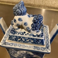九谷　古美術　　獅子摘み　アンティーク　　香炉　九谷の画像