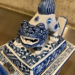 九谷　古美術　　獅子摘み　アンティーク　　香炉　九谷の画像
