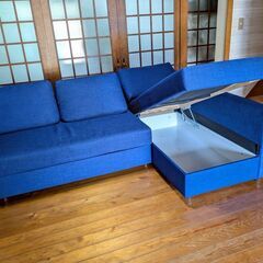 美品ソファベット☆FRIHETEN☆定価141,000円 配達設置致します 収納可能 ダブルベット以上の広さ 簡単切り替え ＩＫＥＡの画像