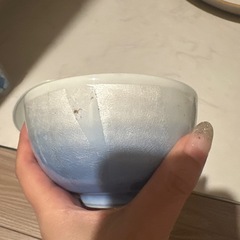 金箔入りな2点飯碗セット ピンクと青のグラデーションの画像