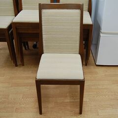 大量入荷!! ダイニングチェア 幅48×奥行47×高さ94cm 木製 布張りクッション付き スタッキング可能 ブラウン×クリーム系 椅子 イス いす まとめて購入歓迎！ 札幌市 清田区 平岡の画像