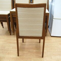 大量入荷!! ダイニングチェア 幅48×奥行47×高さ94cm 木製 布張りクッション付き スタッキング可能 ブラウン×クリーム系 椅子 イス いす まとめて購入歓迎！ 札幌市 清田区 平岡の画像
