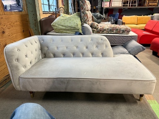 LOWYA ソファ　ベルベット調　幅149 奥73 高さ64cm