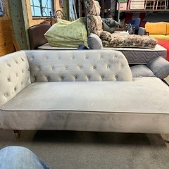 LOWYA ソファ　ベルベット調　幅149 奥73 高さ64cm 