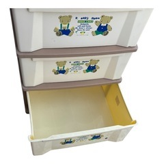 ベア3段チェスト　引き出し　収納　衣装ケースの画像