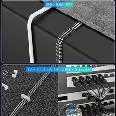 LANケーブル25M Cat8フラット編みケーブル高速 RJ45コネクタ薄型 留め具20個付き
の画像