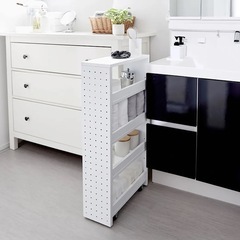 値下　新品　
ロウヤ　LOWYA　隙間収納 キッチン収納 ストック収納 ランドリー収納 洗面所収納　スリムラック　ワゴンの画像