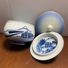新幹線総局　新幹線と富士山のふた付き湯呑み　8個
