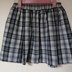 冬用 白黒 チェック 柄 ミニスカート Mの画像