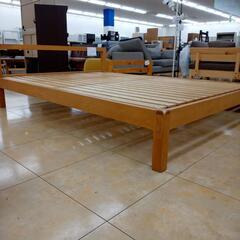 ★ジモティ割あり★  ダブルベッドフレーム ウッド H30×D200×W144.5 クリーニング済み OJ8616の画像