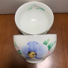 蘭の絵柄湯呑み　5個