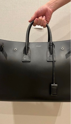 【美品】サンローラン　サックドジュール　トート　ラージ　クロコ　ブラック
