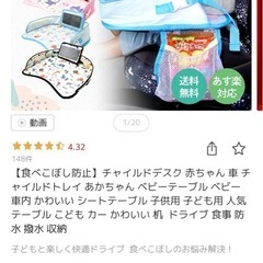 チャイルドシートに取り付ける机の画像