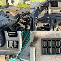 【車検&保証付】ISUZU GIGAダンプ ワンオーナー 記録簿 ３８０馬力 ７速 バックカメラ ラジオ メッキパーツ フロントフォグランプ 総重量１９９２０ｋｇ 車両重量１０５１０ｋｇ 積載量９３００ｋｇ ２人乗り ギガ いすず PDG-CXZ77K8 ディーゼル 貨物  グリーン マニュアル ベッド付の画像