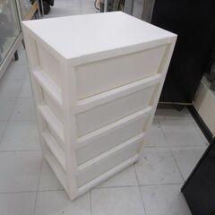 4段 プラチェスト 幅54×奥行42×高さ89cm グリーン系 衣装ケース リビングチェスト タンス 箪笥 衣類収納 収納家具 苫小牧西店 の画像